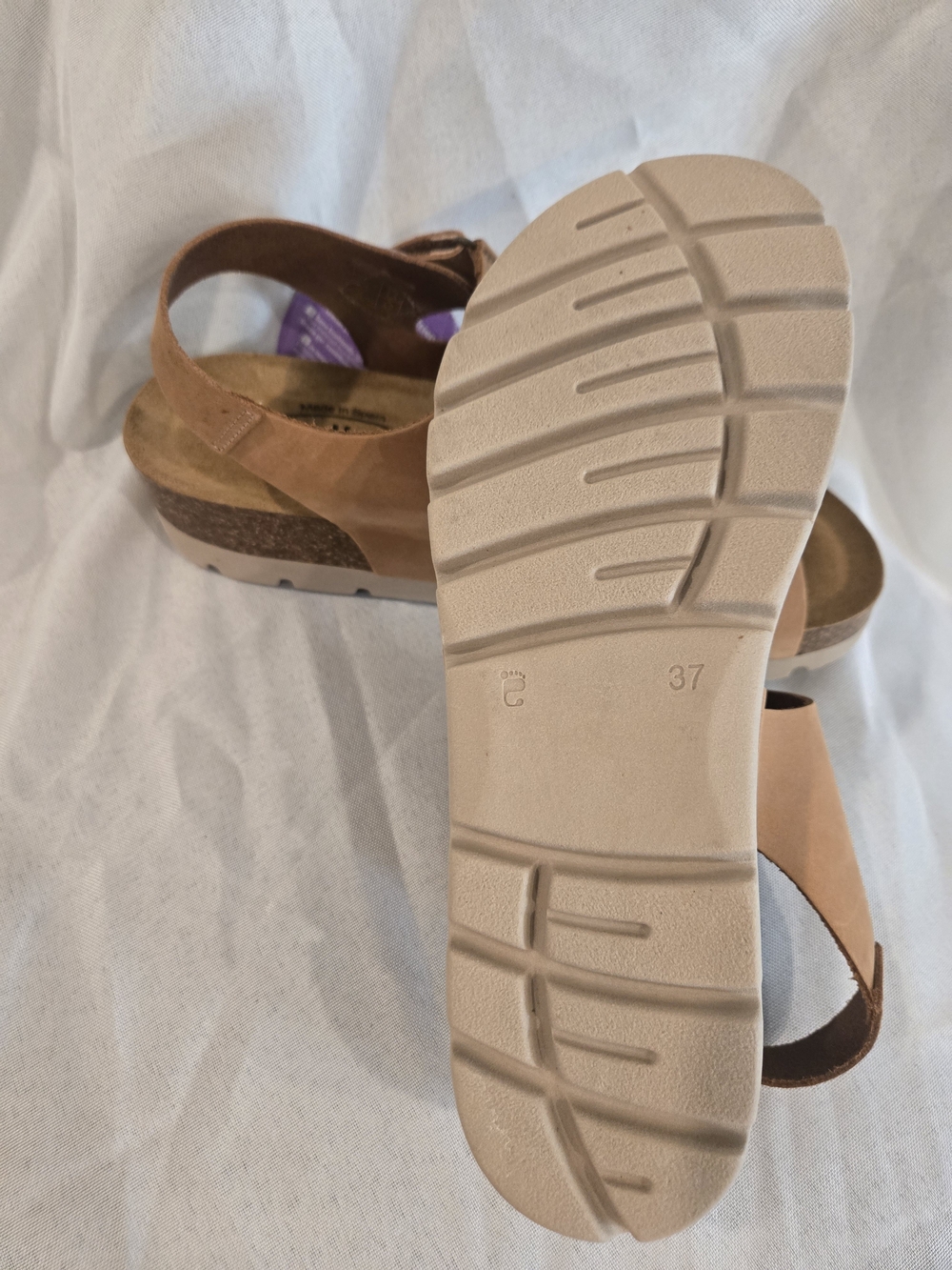 New PLAKTON Women's Strappy Tan Platform Sandals - Picture 5 of 6